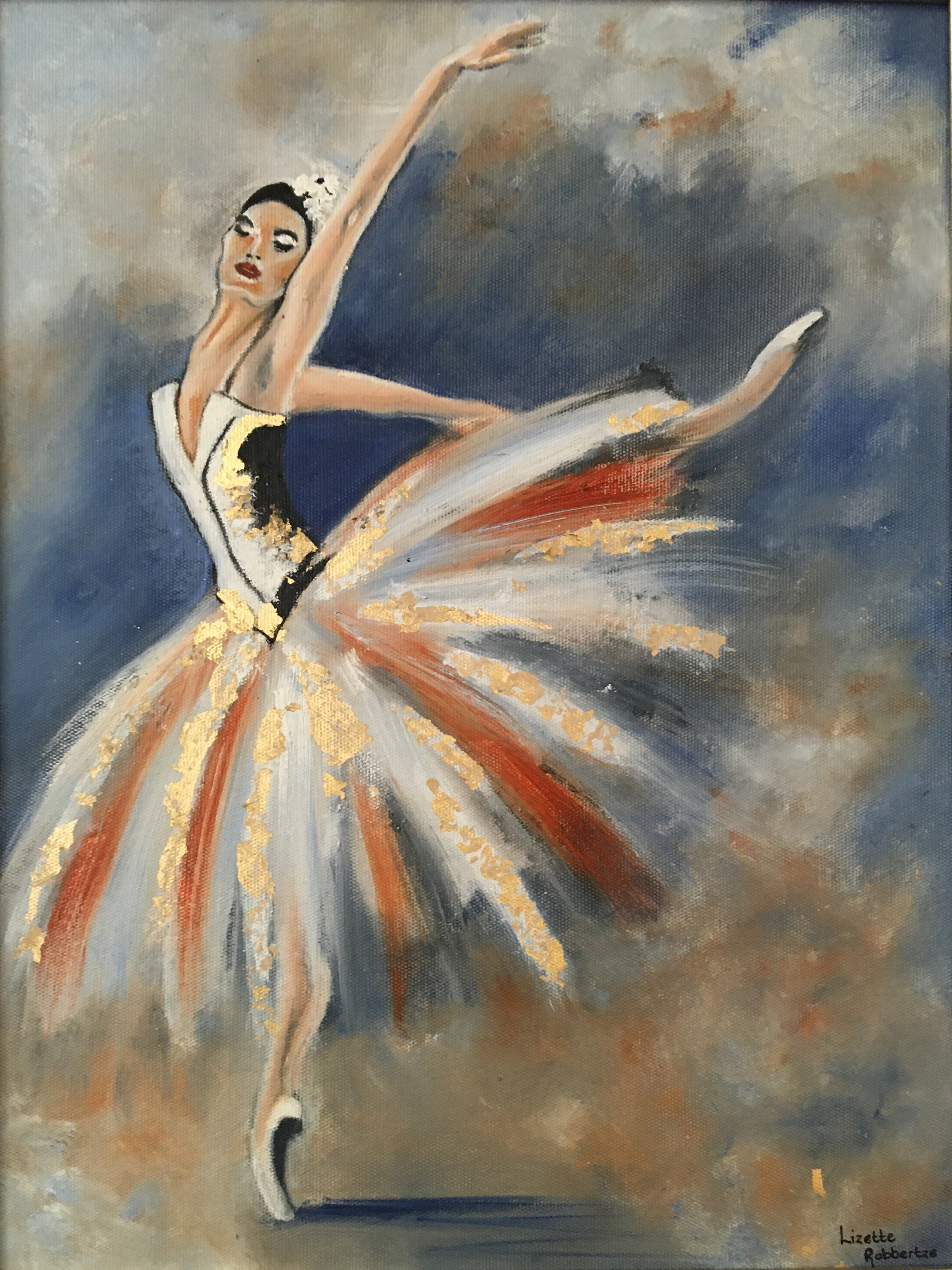 Lizettes painting of ballerina - crop